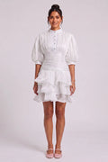White Tiered Ruffle Mini Dress Flowering Girl