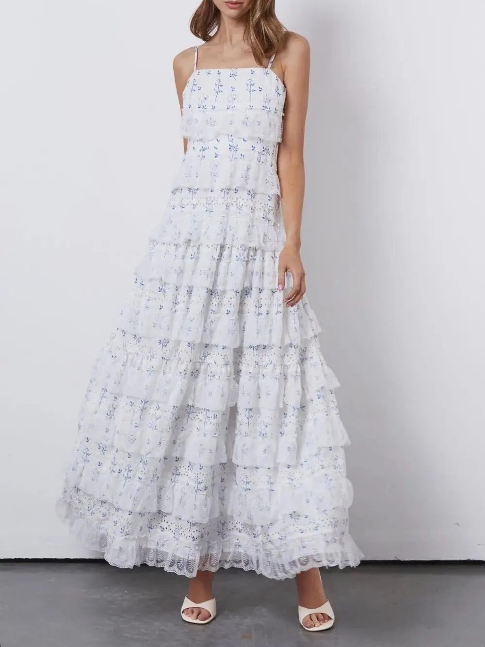 Dianthe Floral Printed Layered Maxi Dress Flowering Girl