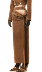 Giverny Brown Belt Maxi Skirt Flowering Girl
