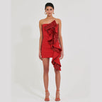 amelia sequin ruffle red mini dress Flowering Girl