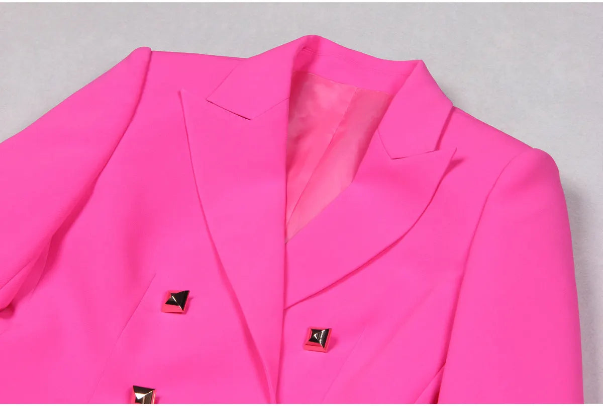 Aenor Pink Blazer Set Flowering Girl