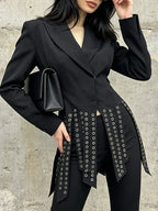 Monique Black Irregular Hem Blazer