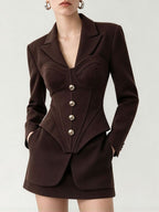 Murray Coffee Corset Skirt Set