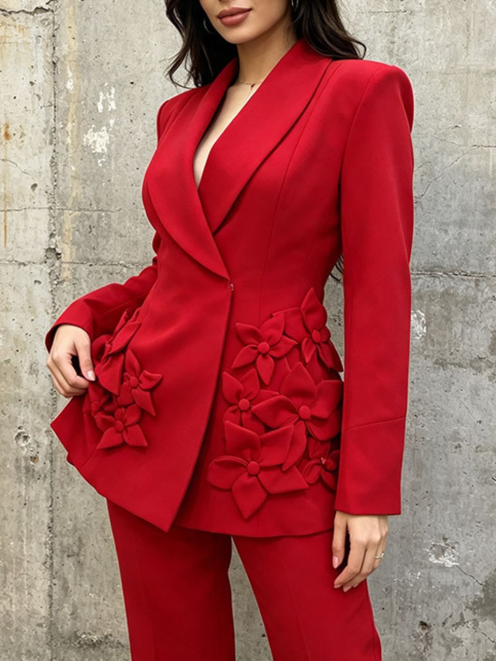 Misaki Red Flower Blazer