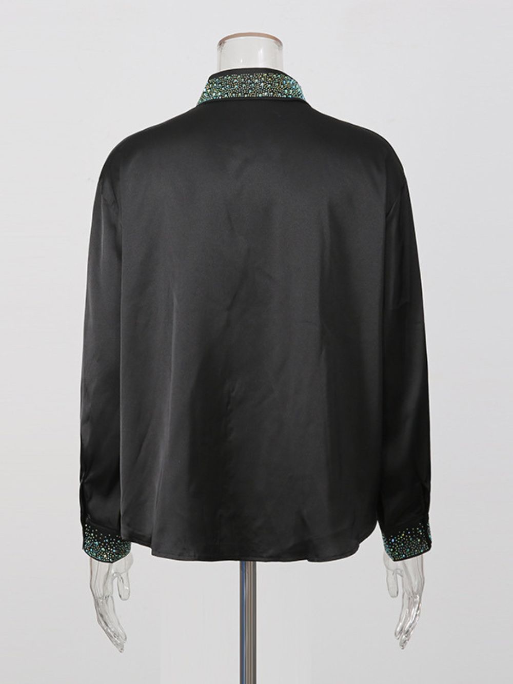 Missy Black Diamante Long Sleeve Shirt