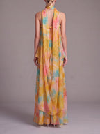Myla Yellow Spaghetti Printed Maxi Dress