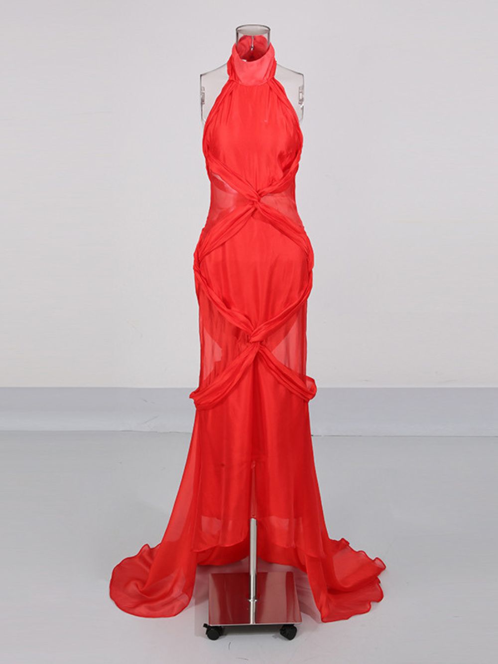 Brelza Halterneck Mesh Maxi Dress Flowering Girl