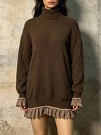 Mitra Knitted Long-Sleeved Lace Sweater
