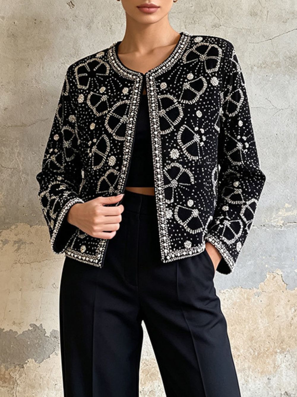 Mitzi Black Beaded Embellished Jacket