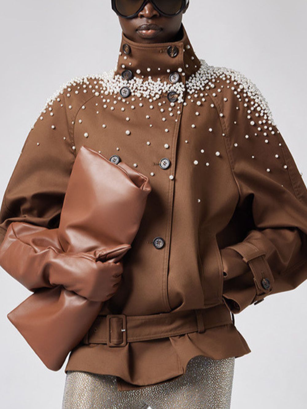 Moon Camel Brown Beaded Jacket