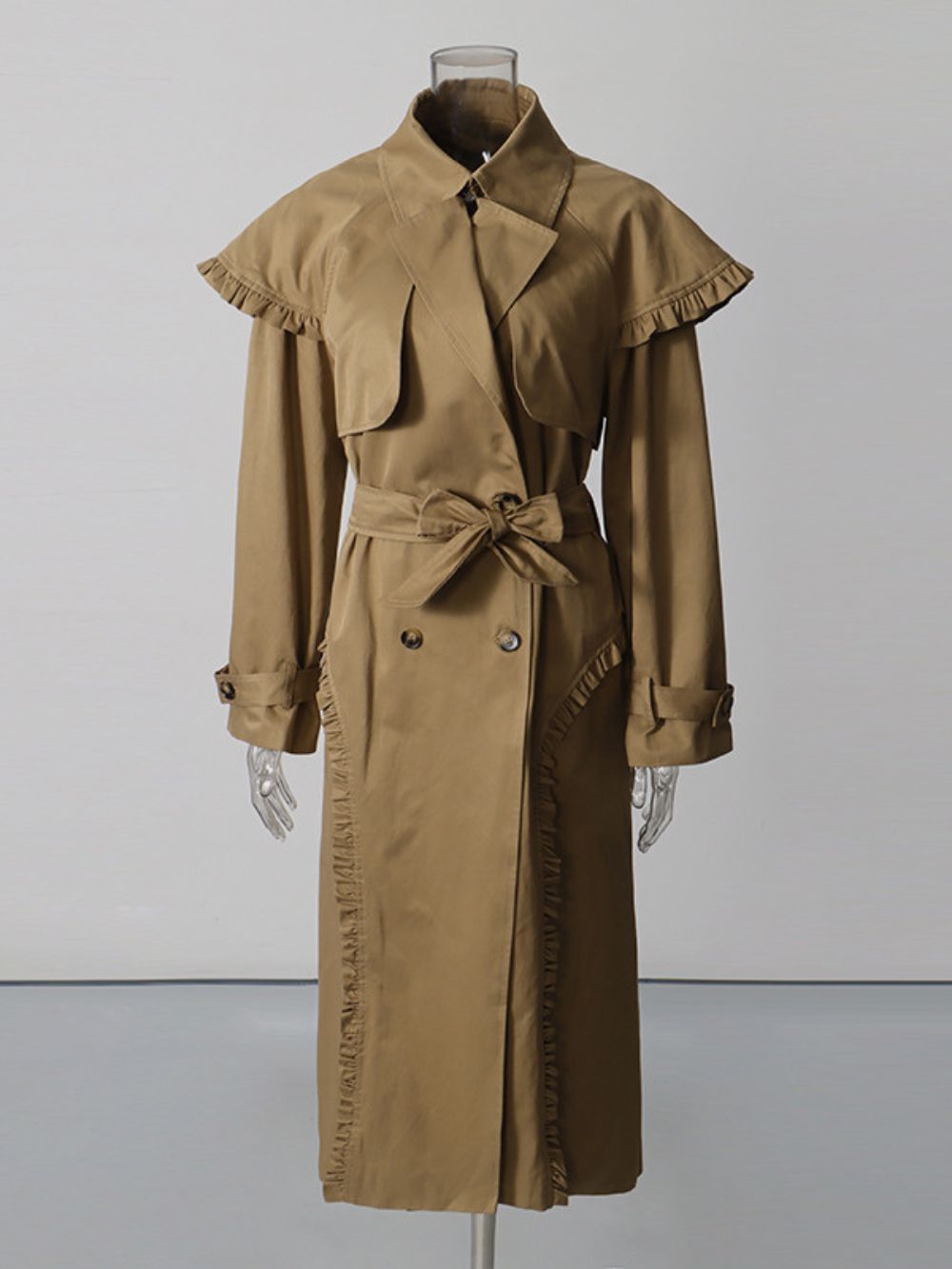 Mulan Khaki Long Trench Coat