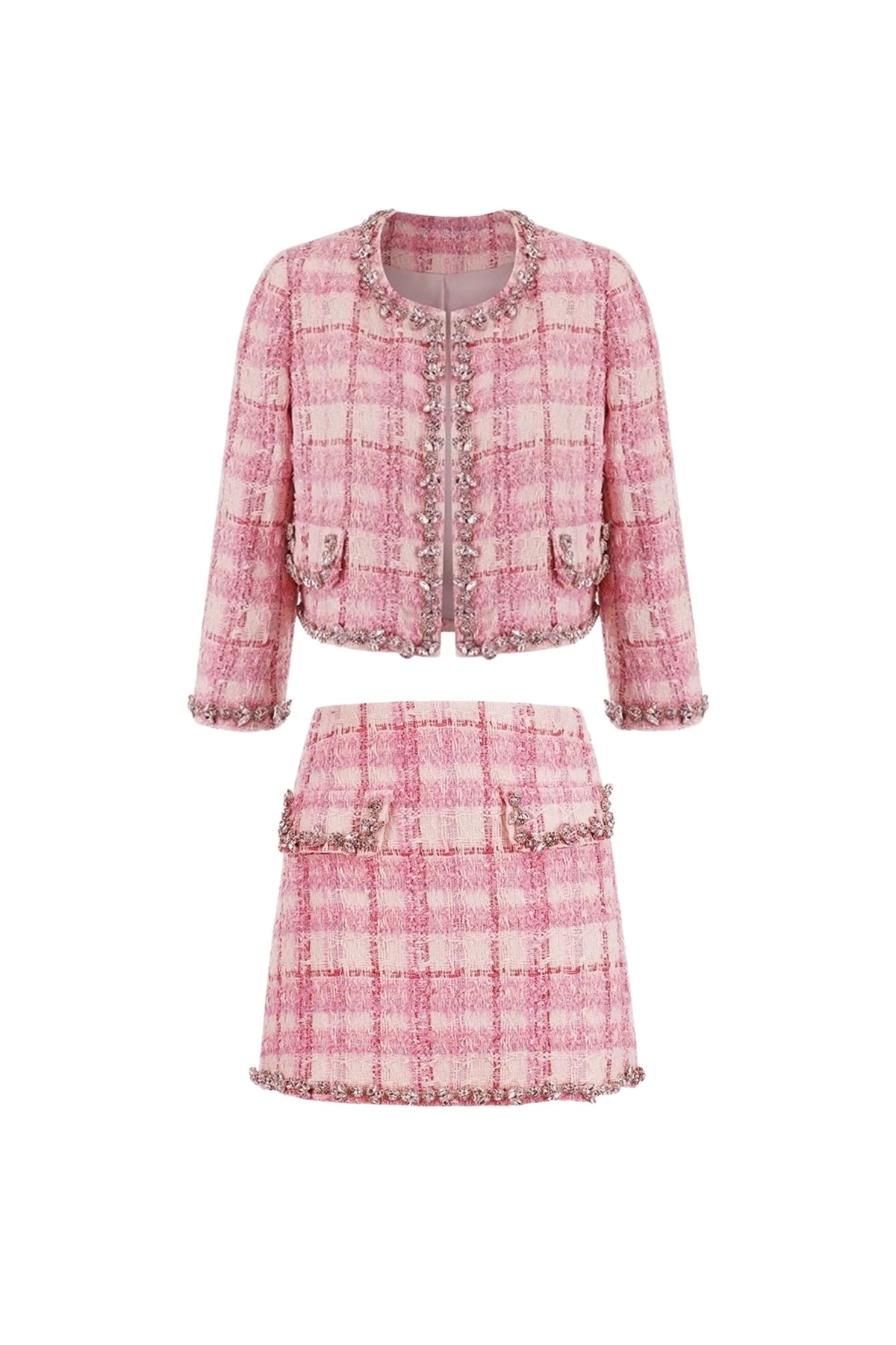 bow rhinestone two-piece set in pink Flowering Girl