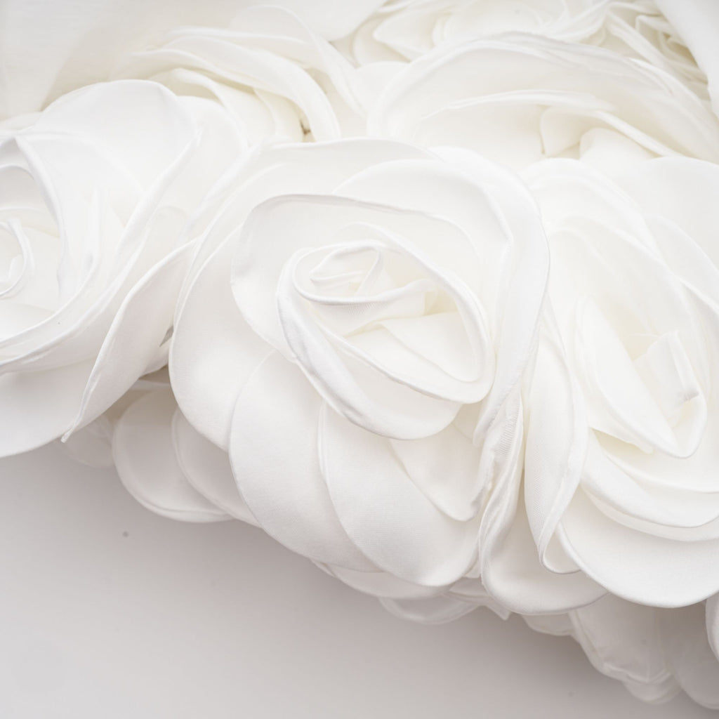 Lucie White Petal-Layered Strapless Corset Mini Dress Flowering Girl