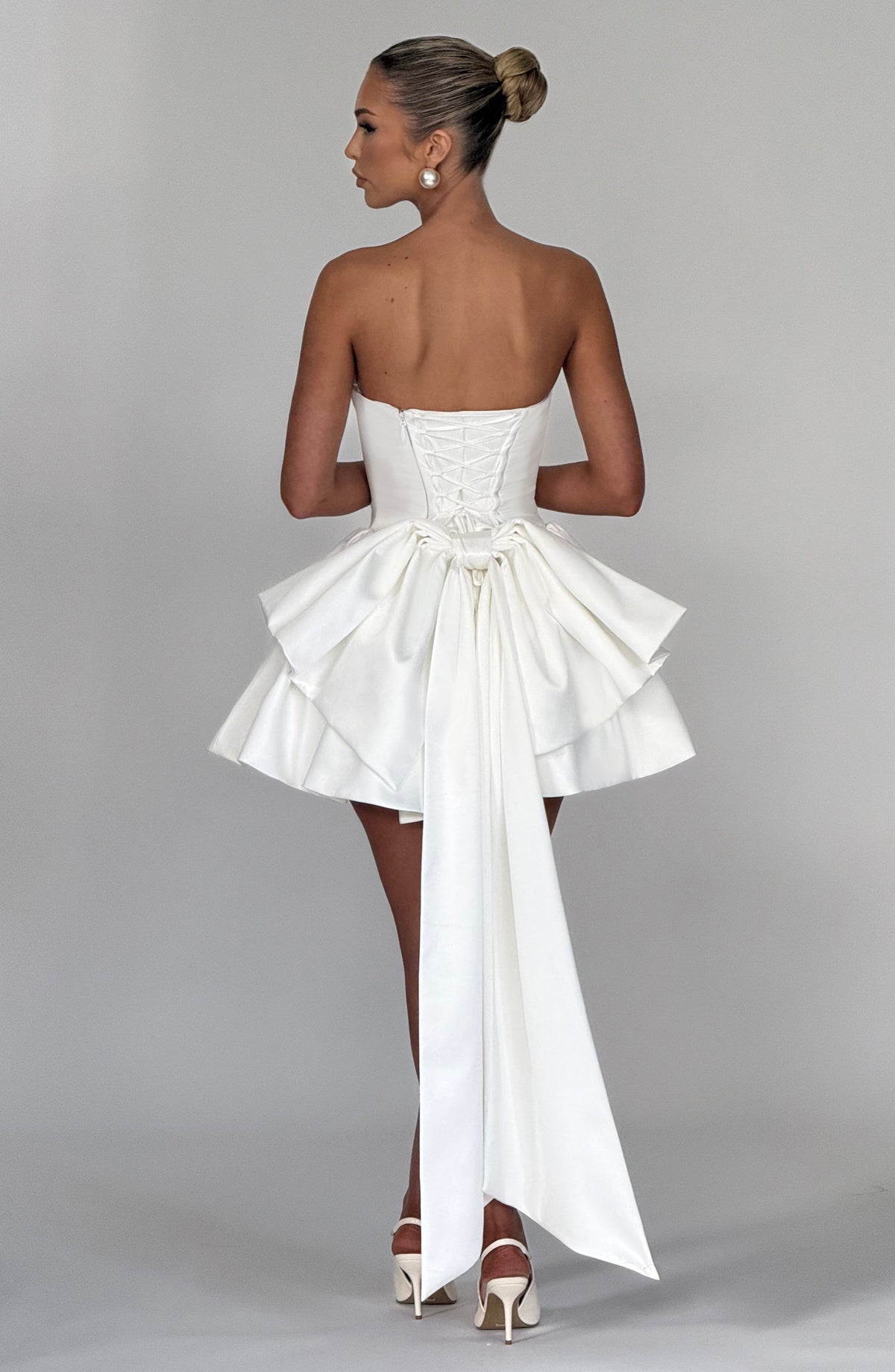 Trinity Mini Dress - Ivory Flowering Girl