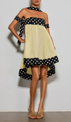 Velvandis Off Shoulder Dot Mini Dress Flowering Girl