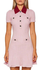 Gracjan Pink Knit Mini Dress Flowering Girl