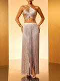 Bluma Halterneck Fringe Skirt Set Flowering Girl