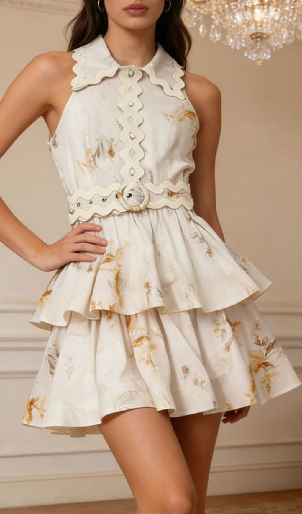 Keaira Sleeveless Printed Mini Dress Flowering Girl