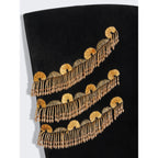 Yuri Skeleton Tassel Embellished Bustier Mini Dress In Black Flowering Girl