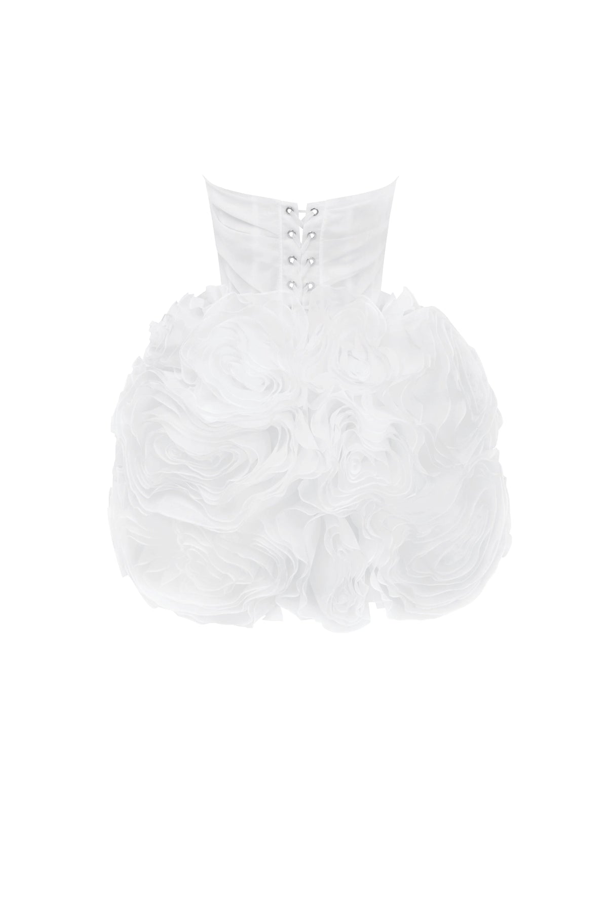 Georgia Appliquéd Organza White Mini Dress Flowering Girl