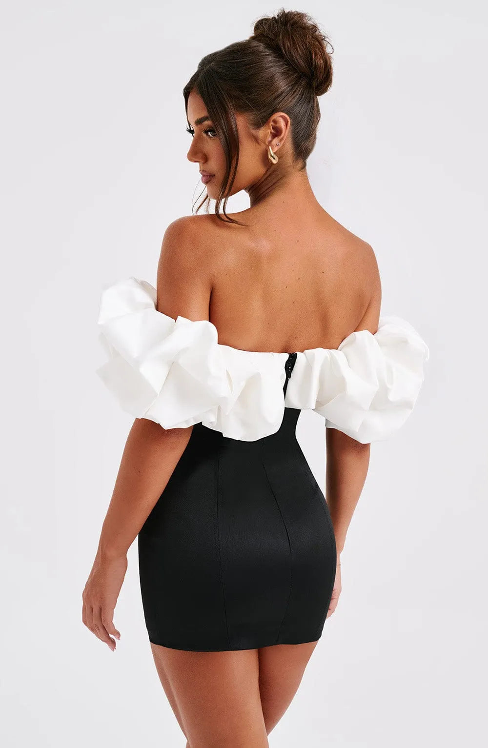 Allie Mini Dress - Black/White Flowering Girl