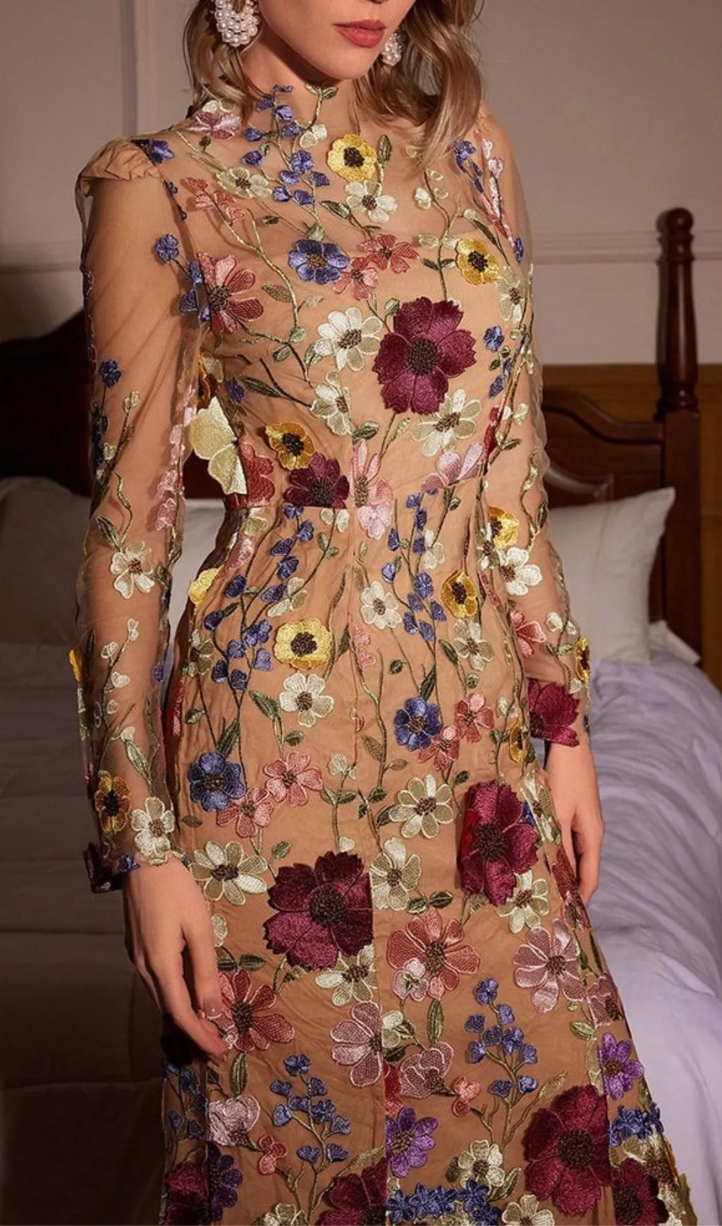 Altair Flower Mermaid Midi Dress