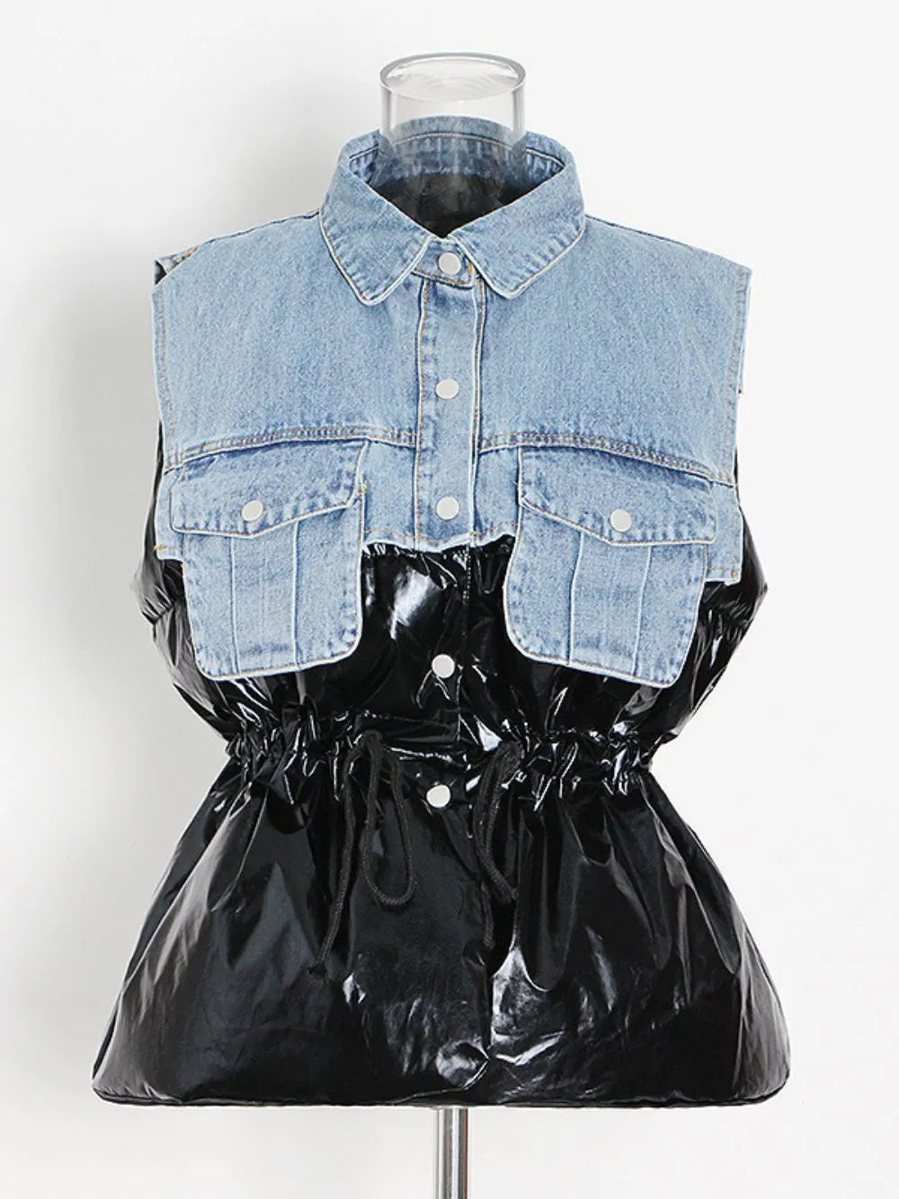 Mihaela Denim Patchwork Jacket Flowering Girl