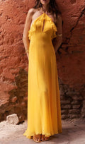 Glennis Halter Backless Maxi Dress Flowering Girl