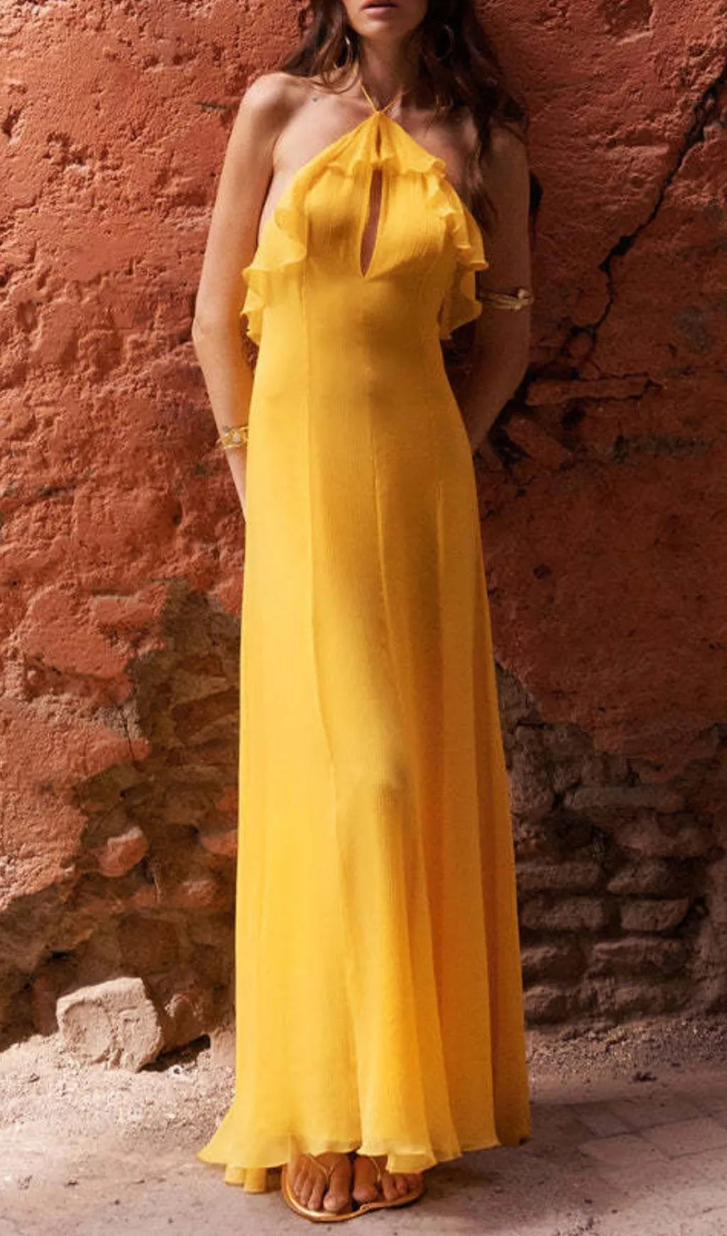 Glennis Halter Backless Maxi Dress Flowering Girl