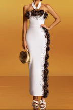 Sebastiane Halterneck Flower Bandage Maxi Dress Flowering Girl
