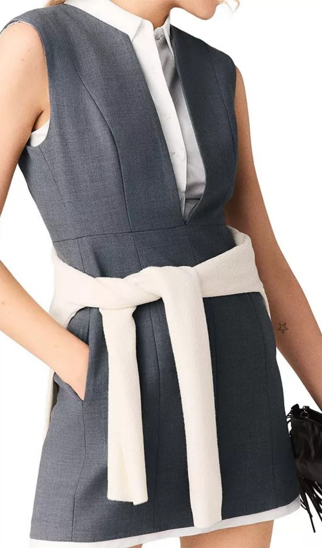 Layered Effect Tailored Dress Flowering Girl