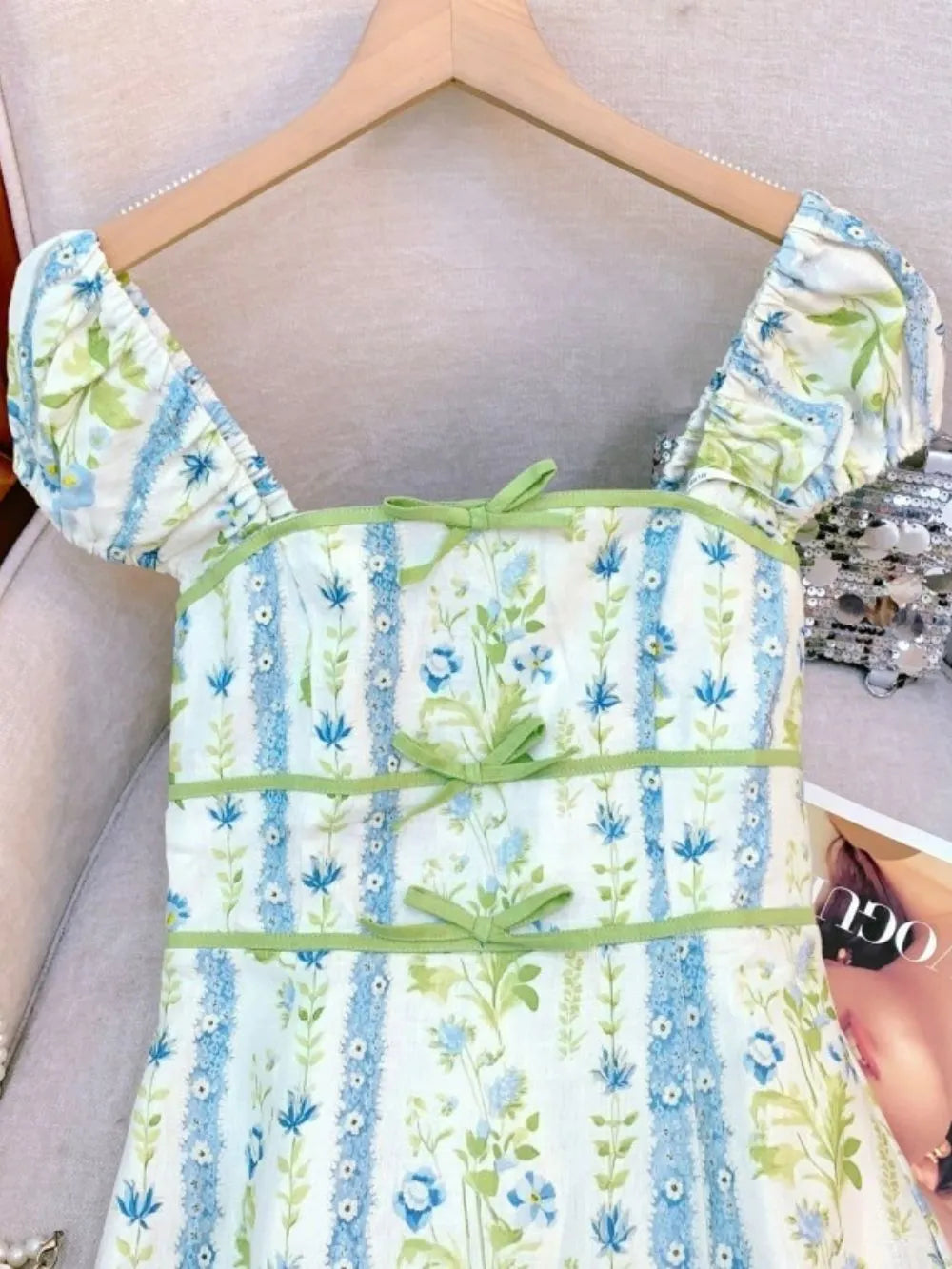 Merryn Green Floral Maxi Dress Flowering Girl