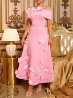 Jaelyn Pink Flower Maxi Dress Flowering Girl