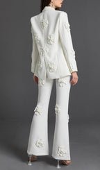 Acedia White Three Dimensional Floral Suit Flowering Girl