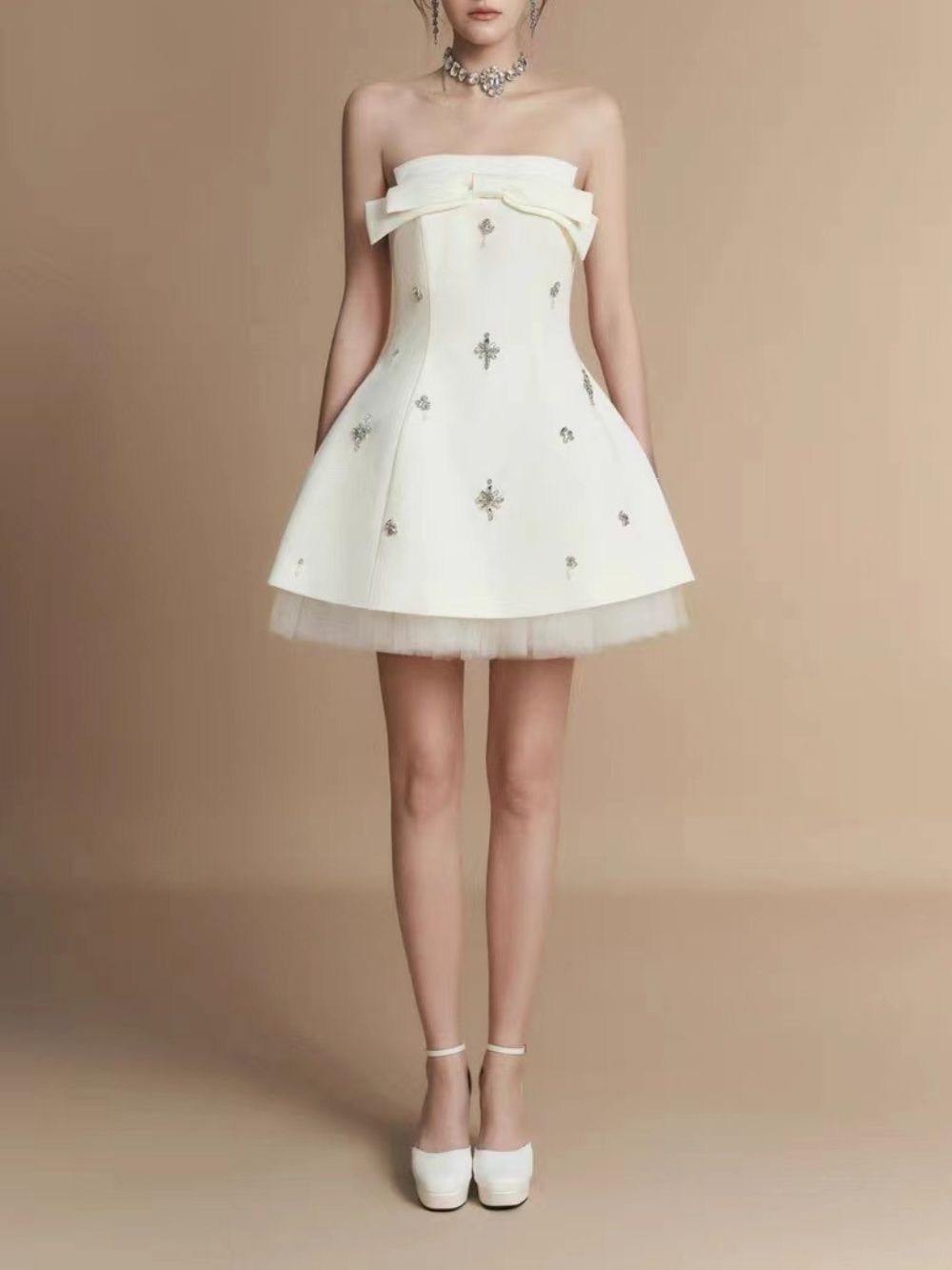 McLean Bow Embellished Mini Dress Flowering Girl