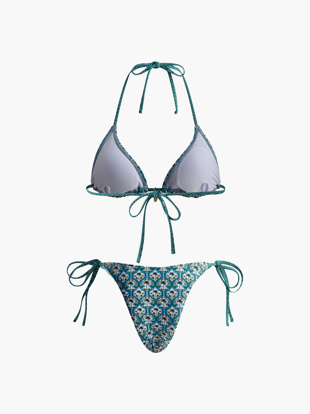 Printed Lace Bikini Set Flowering Girl