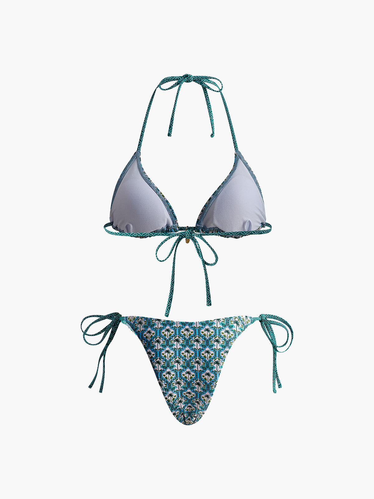 Printed Lace Bikini Set Flowering Girl