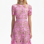 PINK LACE MIDI DRESS Flowering Girl