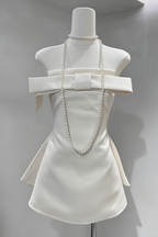 Calwa Bow Strapless Flare Mini Dress Flowering Girl