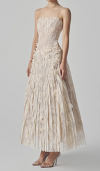 Floral Lace Strap Midi Dress Flowering Girl