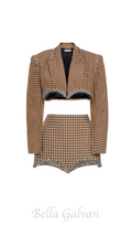 Frederica Crystal-embellished Blazer Set Flowering Girl