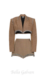 Frederica Crystal-embellished Blazer Set Flowering Girl