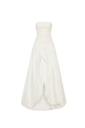 Nancy Bubble Hem Maxi Dress In Ivory Flowering Girl