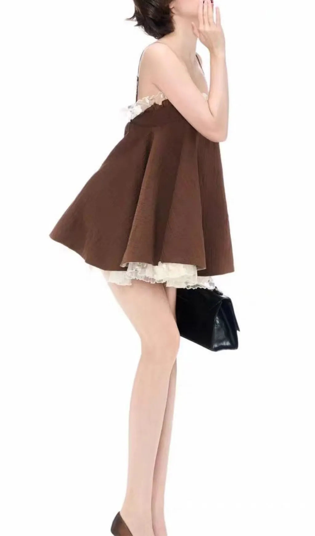 Lilibeth Chocolate Mini Dress Flowering Girl