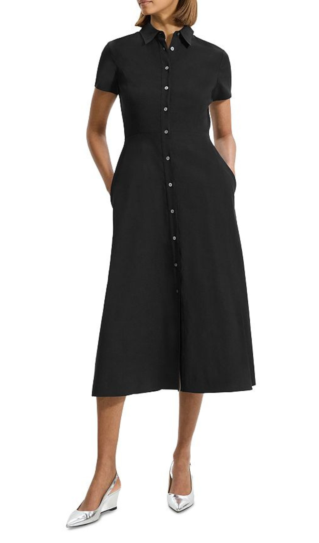 MIDI SHIRTDRESS IN BLACK Flowering Girl