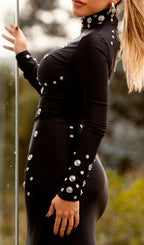 Ishana Black Long Sleeve Embellished Maxi Dress Flowering Girl