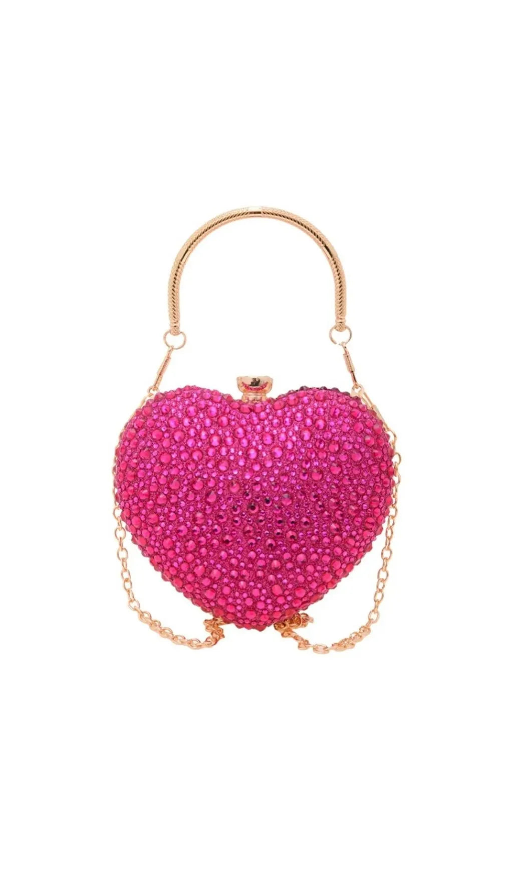Qorynex Rhinestone Heart Bag Flowering Girl