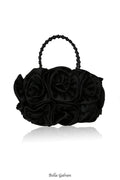 Satin Rosettes Pearl Handbag Flowering Girl