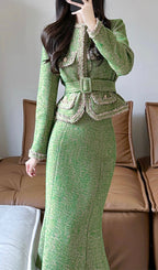 Breagha Green Two-Piece Set Flowering Girl