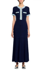 Knit & Denim Maxi Dress Flowering Girl